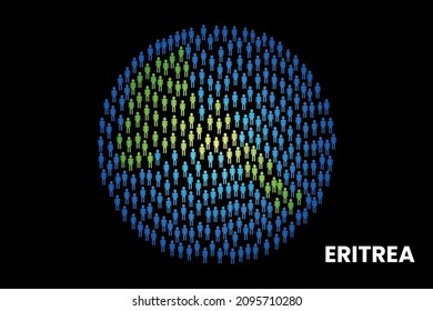Eritrea population people map in globe vector illustration design