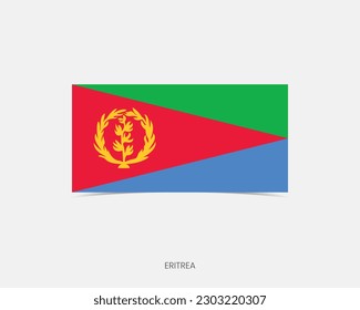 Eritrea Rectangle flag icon with shadow.