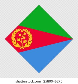 Eritrea rhombus flag. Vector illustration.