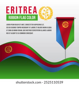 Eritrea ribbon flag with Pennant flag and decoration