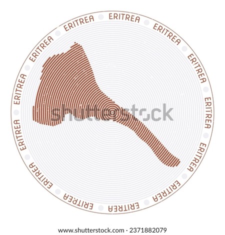 Eritrea shape radial arcs. Country round icon. Eritrea logo design poster. Elegant vector illustration. Stok fotoğraf © 