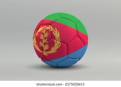 Eritrea soccer ball featuring the national flag design on a gray background