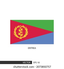 Eritrea square flag on white background and specify is vector eps10.
