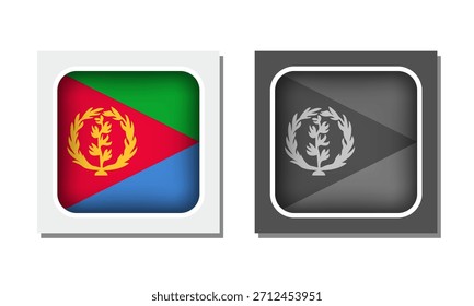 Eritrea Square Rounded Flag Icon