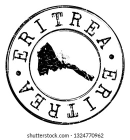Eritrea Stamp Postal. Map Silhouette Seal. Passport Round Design. Vector Icon. Design Retro Travel.