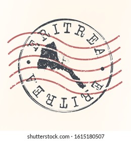 Eritrea Stamp Postal. Map Silhouette Seal. Passport Round Design. Vector Icon. Design Retro Travel.