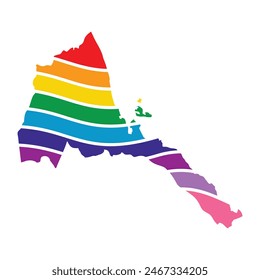 Eritrea swoosh silhouette rainbow map