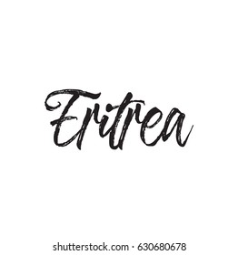 eritrea, text design. Vector calligraphy. Typography poster. Usable as background.