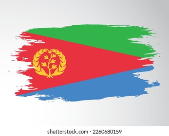 Eritrea vector flag hand drawn with a brush. Eritrea vector flag.