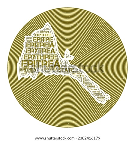 Eritrea Vector Image. Country round logo design. Eritrea poster in circular arcs and wordcloud style. Cool vector illustration. Stok fotoğraf © 