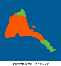 Eritrea vector map high detailed silhouette illustration isolated on white background.