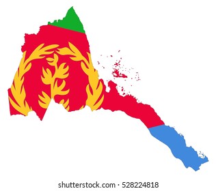 Eritrea vector map high detailed silhouette illustration isolated on white background