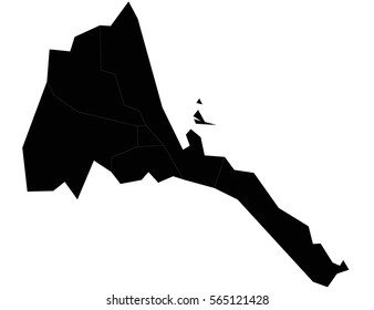 Eritrea vector map high detailed silhouette illustration isolated on white background