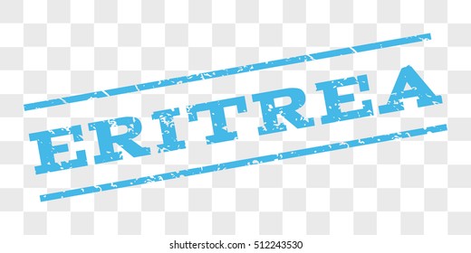 Eritrea watermark stamp. Text tag between parallel lines with grunge design style. Rubber seal stamp with dust texture. Vector light blue color ink imprint on a chess transparent background.