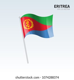 Eritrea waving flag isolated on gray background