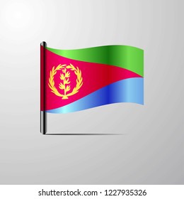 Eritrea waving Shiny Flag design vector