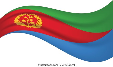 Eritrea wavy flag, waving flag vector illustration