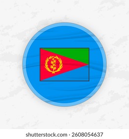 Eritrean Flag in a Circular Emblem Design, Abstract Round Sticker Illustration. This high-quality vector graphic is perfect for use in patriotic designs, international events, sport competitions.