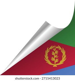 Design da bandeira da Eritreia com um efeito de curvatura para uma apresentação visual dinâmica.