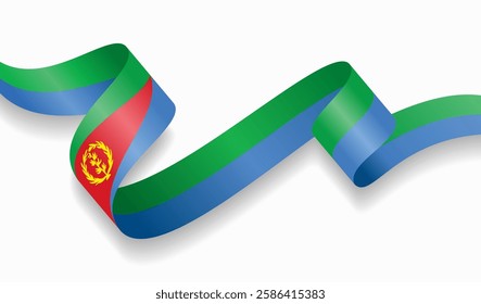 Eritrean flag wavy abstract background. Vector illustration.