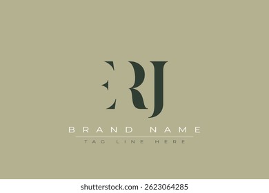 ERJ abstract letter logo design. This logo is designed by three abstract letters.