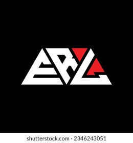 ERL Triangle Buchstaben Logo Design mit Dreieck Form. ERL Dreieck Logo Design Monogramm. ERL Dreieck-Vektorlogo-Vorlage mit roter Farbe. ERL Dreieckslogo Einfaches, elegantes und luxuriöses Design.