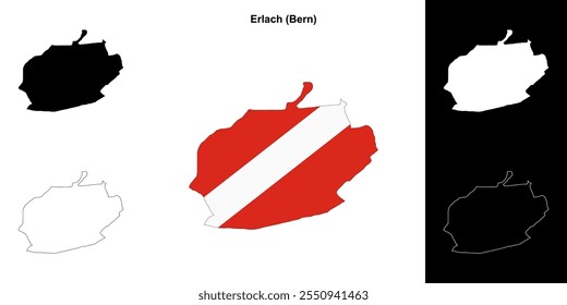 Conjunto de mapa de contorno en blanco de Erlach