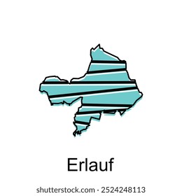 Mapa de Erlauf. mapa vetorial do País Austríaco com desenho geométrico. Bordas de para o seu infográfico. Modelo de design de ilustração vetorial