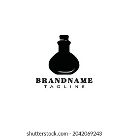 erlenmeyer cartoon logo template icon design black modern cute vector illustration
