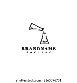erlenmeyer caricaturista plantilla icono diseño de imagen aislado negro moderno