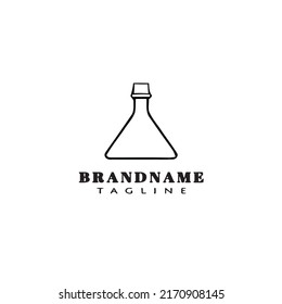 erlenmeyer caricatura plantilla icono diseño negro vector aislado