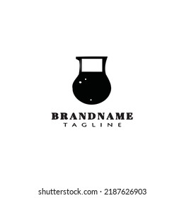 erlenmeyer cartoon logo template icon black modern isolated vector illustration