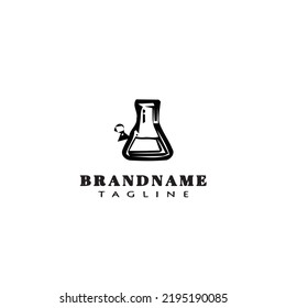 erlenmeyer cartoon logo template icon black modern isolated vector illustration
