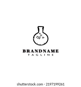 erlenmeyer caricaturista icono de plantilla de logotipo negro ilustración vectorial aislada