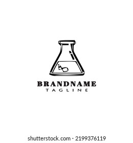 erlenmeyer cartoon logo template icon black modern isolated vector illustration