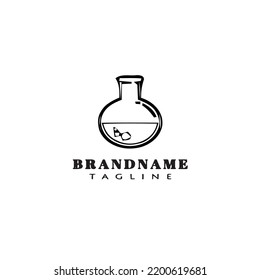 erlenmeyer caricaturista icono de plantilla de logotipo negro ilustración vectorial aislada