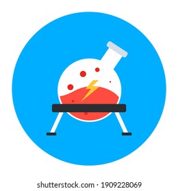 
Erlenmeyer chemical flask, concept of chemical experiment icon