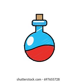 erlenmeyer flak with chemical potion experiment