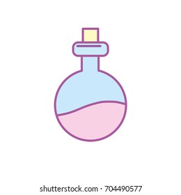 erlenmeyer flak with chemical potion experiment