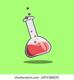 Erlenmeyer Flask Cartoon Vector Icon Illustration. Icon Back to School Science Education Isolated Flat Vector