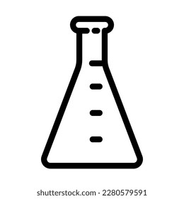 erlenmeyer flask chemical glassware lab line icon vector. erlenmeyer flask chemical glassware lab sign. isolated contour symbol black illustration