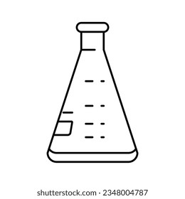 erlenmeyer flask chemical glassware lab line icon vector. erlenmeyer flask chemical glassware lab sign. isolated contour symbol black illustration