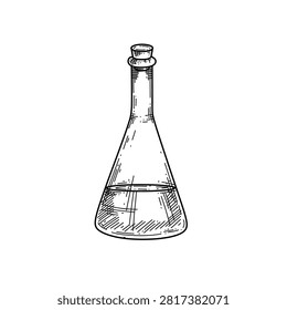 Erlenmeyer flask chemistry laboratory glassware illustration