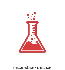 Erlenmeyer flask in color red