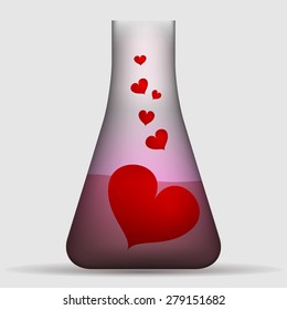 Erlenmeyer flask with heart