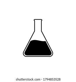 Erlenmeyer flask icon. Chemical tube outline vector illustration isolated on white