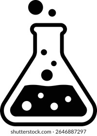 Erlenmeyer Flask Icon Chemistry Experiment, Science Lab, Research, Boiling Liquid, Scientific Discovery