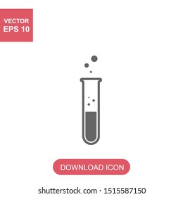 Erlenmeyer Flask icon on white. Biology line symbol.