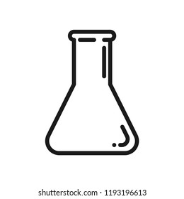 Erlenmeyer flask icon. Science lab concept, simple flat design. Isolate on white background.
