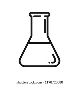 Erlenmeyer flask icon. Science lab concept, simple flat design. Isolate on white background.